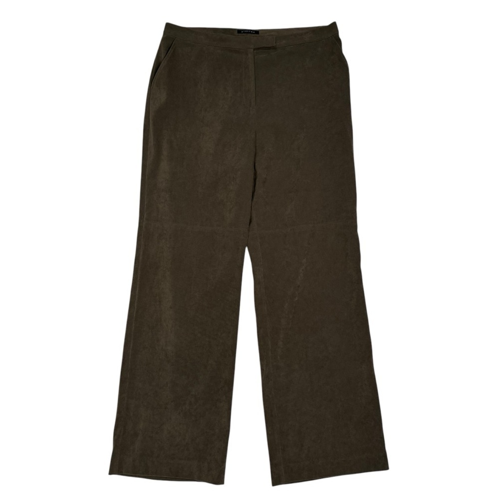 Norton McNaughton Brown Faux Suede Straight Leg Pants Size 12